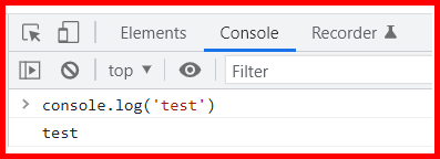 Picture showing the output of console.log method in javascript